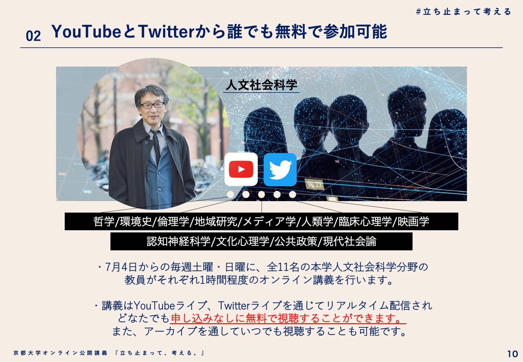 YouTubeとTwitterから無料で参加の説明文